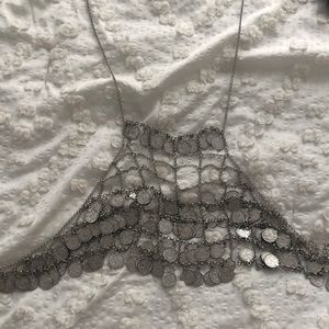 Silver body chain